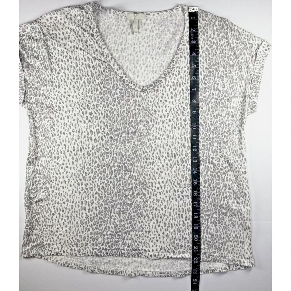 Joie Shirt Womens Small Animal Print Linen‎ Short Sleeve Lightweight Top Blouse